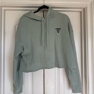 Women's Light Green Cropped Hoodie